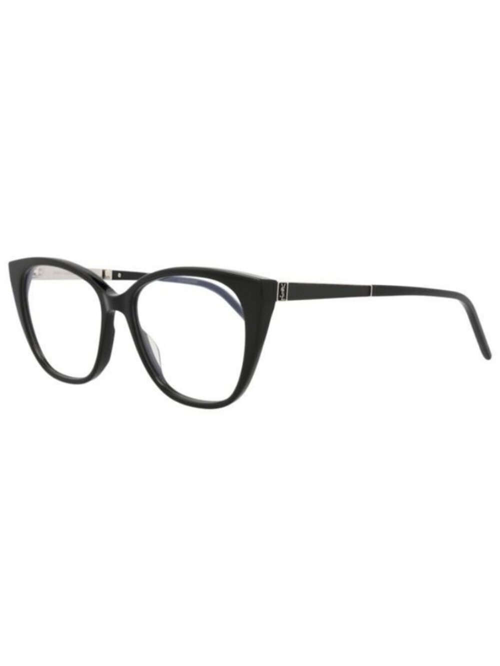 New Saint Laurent Womens Cat Eye Black Silver Transparent Fashion Designer Eyegl